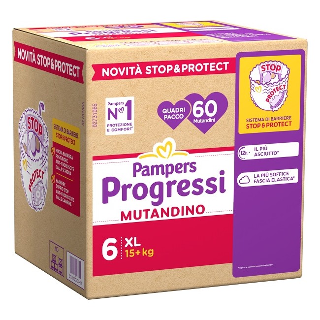 Fater Pampers Progressi Mutandina Quadri Xl 60 Pezzi