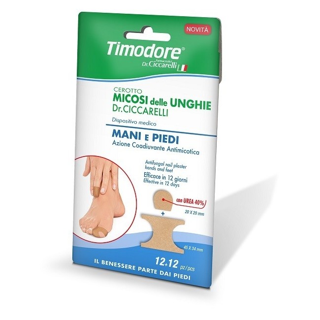 Cerotto Timodore Per Micosi Unghie Mani E Piedi 12 + 12 Pezzi