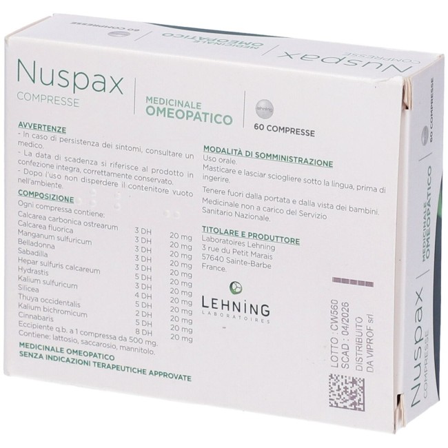 Lehning Laboratoires Nuspax 60 Compresse Masticabili