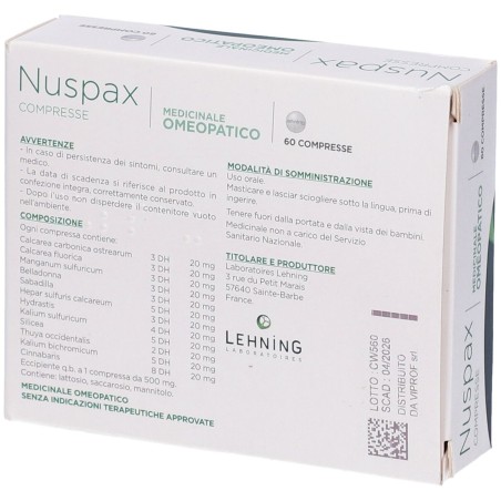 Lehning Laboratoires Nuspax 60 Compresse Masticabili