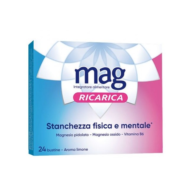 Confezione da 24 bustine monodose da sciogliere in acqua di Mag Ricarica 24 Bustine Taglio Prezzo Confezione da 24 bustine monodose da sciogliere in acqua di Mag Ricarica 24 Bustine Taglio Prezzo