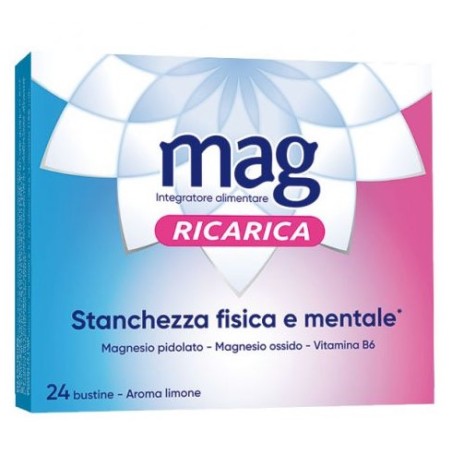 Confezione da 24 bustine monodose da sciogliere in acqua di Mag Ricarica 24 Bustine Taglio Prezzo Confezione da 24 bustine monodose da sciogliere in acqua di Mag Ricarica 24 Bustine Taglio Prezzo