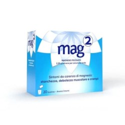 20 bustine di magnesio in polvere di Mag2 per la stanchezza