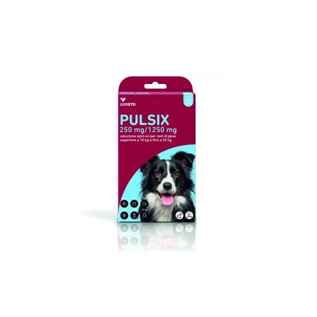 Industria Italiana Integr. Trei Pulsix 250 Mg/1250 Mg Soluzione Spot-on Per Cani Di Peso Superiore A 10 Kg E Fino A 25 Kg