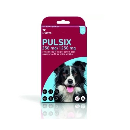 Industria Italiana Integr. Trei Pulsix 250 Mg/1250 Mg Soluzione Spot-on Per Cani Di Peso Superiore A 10 Kg E Fino A 25 Kg