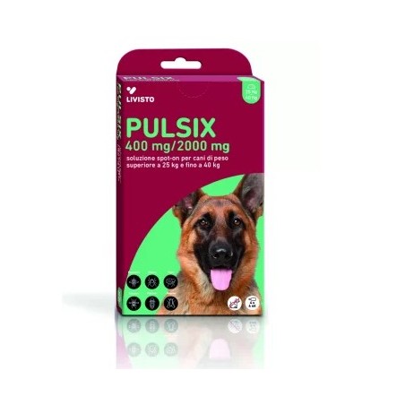 Industria Italiana Integr. Trei Pulsix 400 Mg/2000 Mg Soluzione Spot-on Per Cani Di Peso Superiore A 25 Kg E Fino A 40 Kg