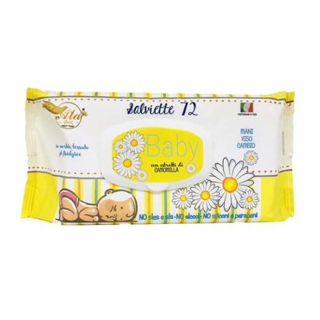 Confezione da 72 salviettine umidificate di Ala Salviettine Camomilla Confezione da 72 salviettine umidificate di Ala Salviettine Camomilla