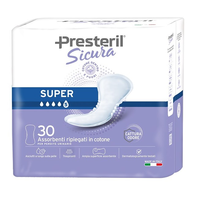 Corman Presteril Sicura Assorbente Incontinenza Super 30 Pezzi