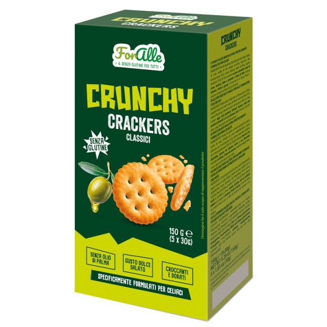 Re Food Foralle Crunchy Crackers Classici 5 Bustine X 30 G Senza Olio Di Palma, Gusto Dolce Salato