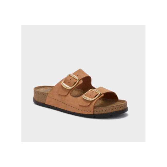 Scholl Shoes - Scholl Bora 2 Buckles Leanub W Cognac 39