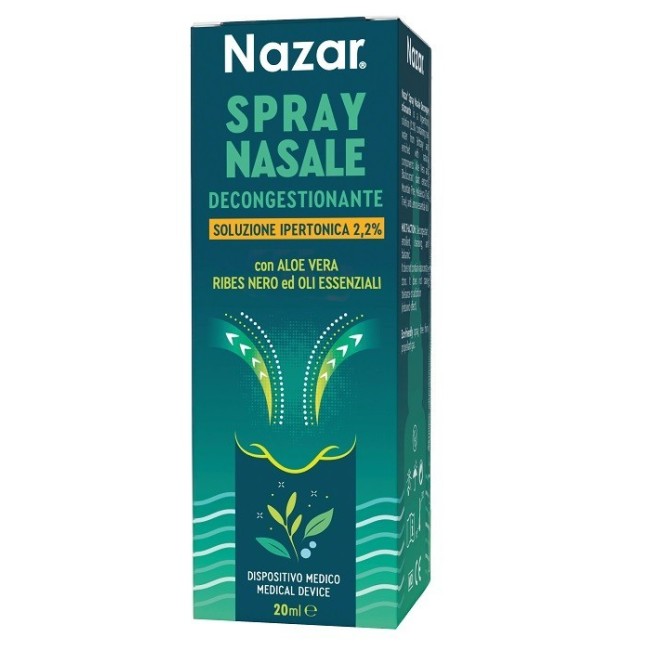 Pietrasanta Pharma Nazar Spray Nasale Decongestionante Soluzione Ipertonica 2,2% 20 Ml