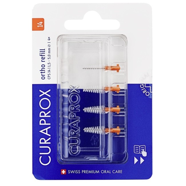 Curaden Healthcare Curaprox Capsule 14 Ortho Refill Arancioni 4 Scovolini