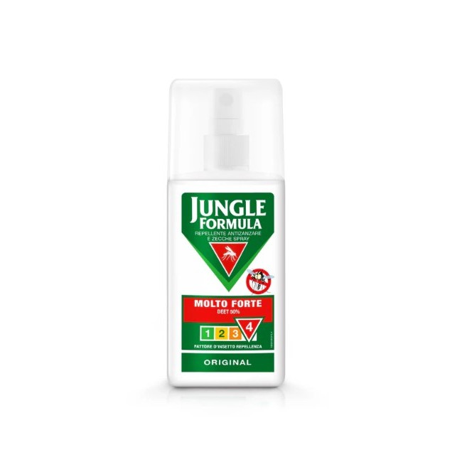 Flacone da 75 ml di Perrigo Italia Jungle Formula Molto Forte Spray Original Flacone da 75 ml di Perrigo Italia Jungle Formula Molto Forte Spray Original