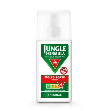 Flacone da 75 ml di Perrigo Italia Jungle Formula Molto Forte Spray Original Flacone da 75 ml di Perrigo Italia Jungle Formula Molto Forte Spray Original