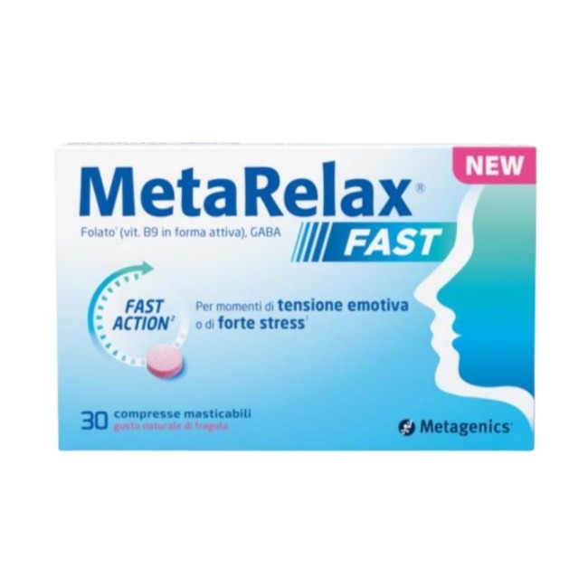 Metagenics Metarelax Fast 30 Compresse Masticabili Gusto Naturale Di Fragola Senza Glutine Senza Lattosio Con Edulcoranti