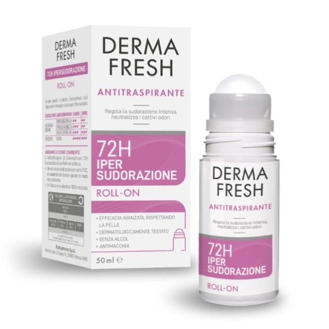 Flacone roll on da 50 ml di Meda Pharma Dermafresh 72h Ipersudorazione Flacone roll on da 50 ml di Meda Pharma Dermafresh 72h Ipersudorazione