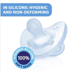Confezione da 2 succhietti in silicone colore azzurro per bambini da 2 a 6 mesi Chicco