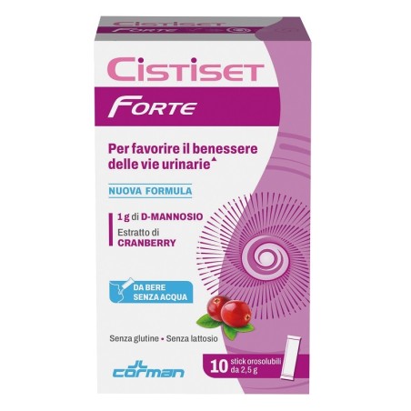 Corman Cistiset Forte 10 Stick Orosolubili 2,5 G Senza Glutine Senza Lattosio