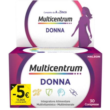 Confezione promozionale 2026 da 30 compresse di Haleon Multicentrum Donna