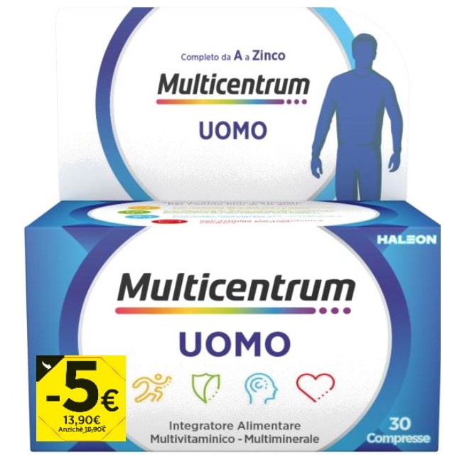 Confezione promozionale 2026 da 30 compresse di Haleon Multicentrum Uomo