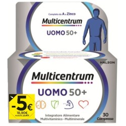 Confezione promozionale 2026 da 30 compresse di Haleon Multicentrum Uomo 50+