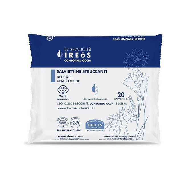Helan Ireos Salviettine Struccanti Delicati Analcoliche 20 Pezzi