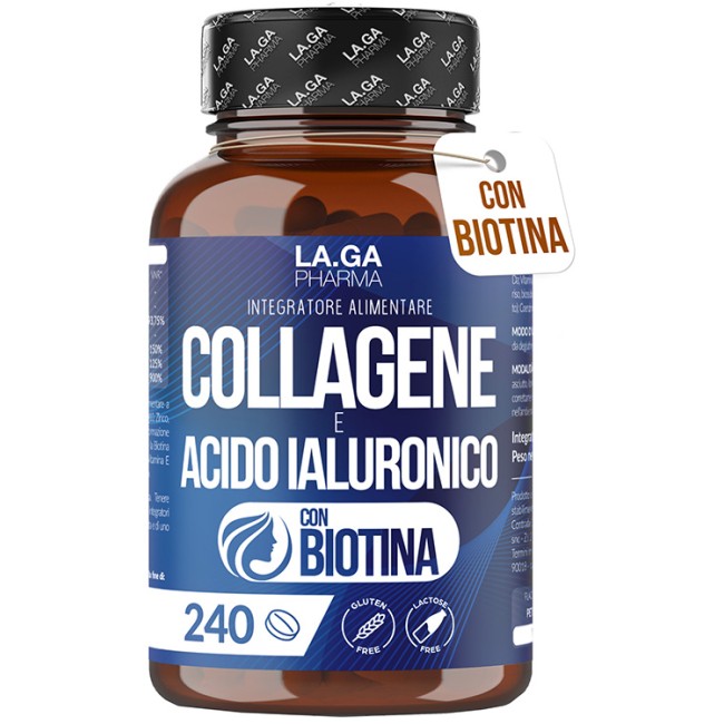 La. Ga. Collagene Acido Ialuronico Biotina 240 Compresse Senza Glutine E Lattosio