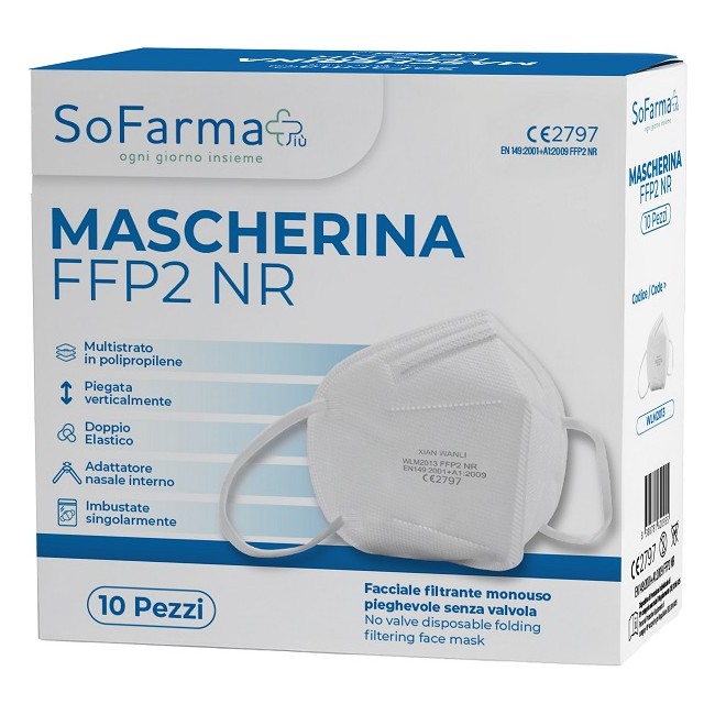 So. Farma. Morra Mascherina Ffp2 Bianca 10 Pezzi Sofarmapiu'