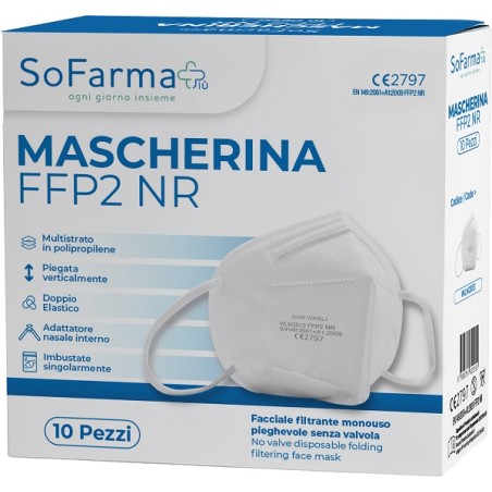 So. Farma. Morra Mascherina Ffp2 Bianca 10 Pezzi Sofarmapiu'