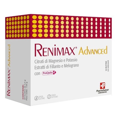 Confezione da 30 bustine. Senza glutine e senza lattosio di Pharmasuisse Laboratories Renimax Advanced