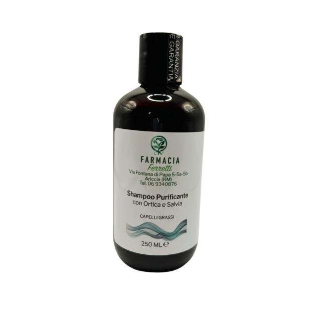 Flacone da 250 ml di Shampoo Capelli Grassi Ortica Salvia Rosmarino