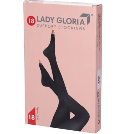 Gloria Med Ladygloria 18 Autoreggente Punta Aperta Nero 1