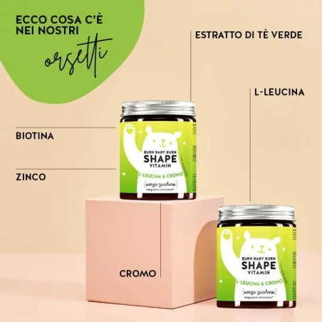 Bears With Benefits Burn Baby Burn Shape Vitamin 60 Caramelle Gommose Con Edulcoranti Senza Zuccheri