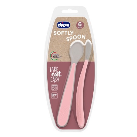 Chicco Cucchiaio In Silicone Doppio Rosa 6m+