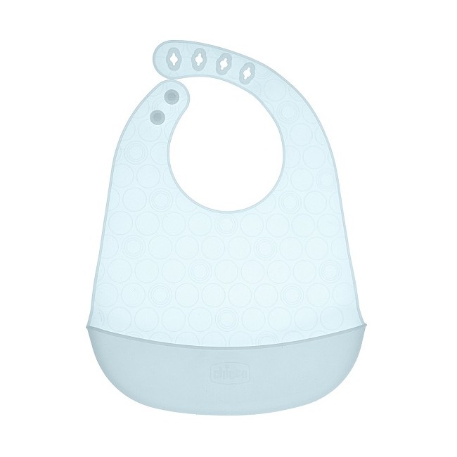Chicco Easy Roll Bib Bavaglino In Silicone Con Tasca Azzurro