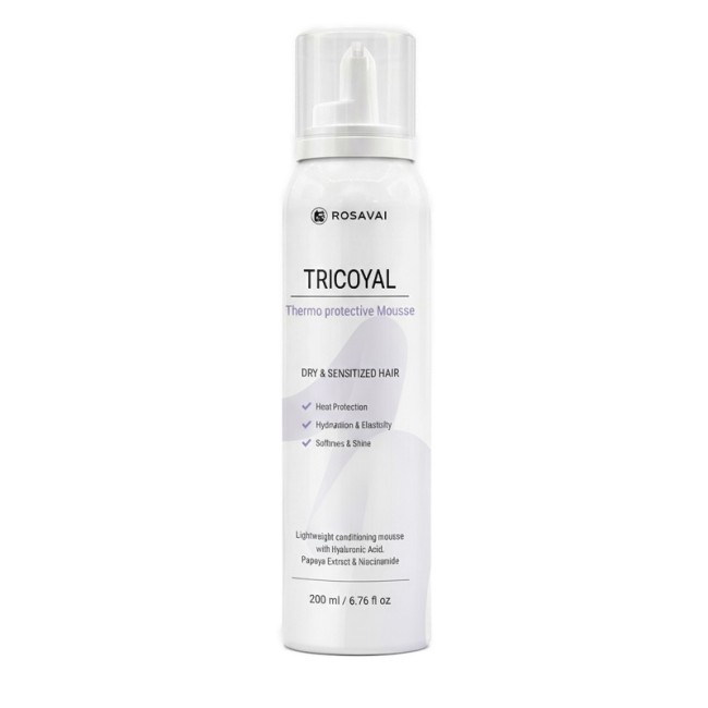 Blufarma Rosavai Tricoyal Mousse Termoprotettiva 200 Ml