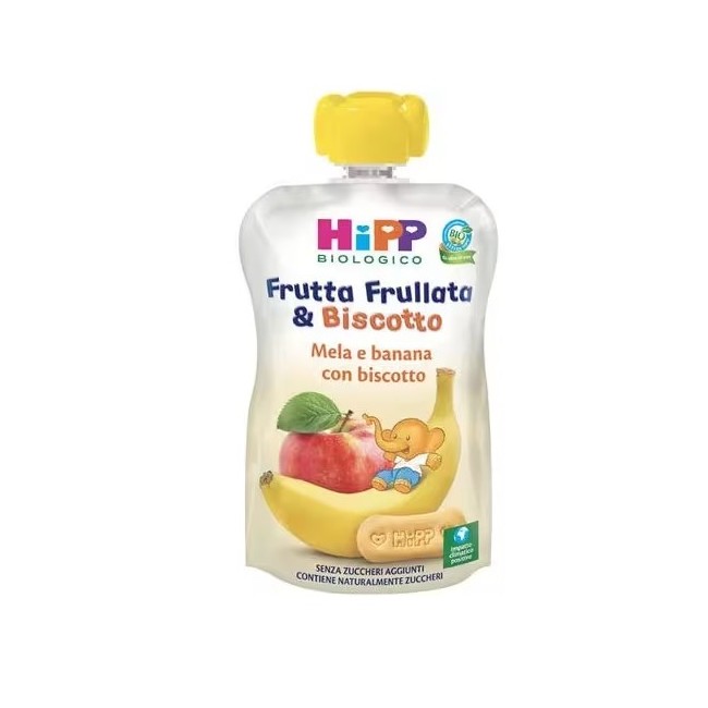 Peso netto 90 g Hipp Italia Hipp Bio Frutta Frullata&biscotto Mela Banana Biscotto