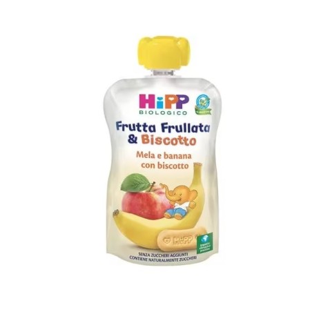 Peso netto 90 g Hipp Italia Hipp Bio Frutta Frullata&biscotto Mela Banana Biscotto