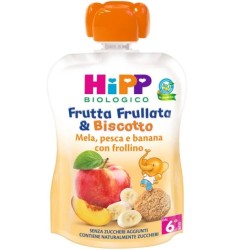 Peso netto 90 g Hipp Italia Hipp Bio Frutta Frullata &biscotto Mela Pesca Banana Frollino