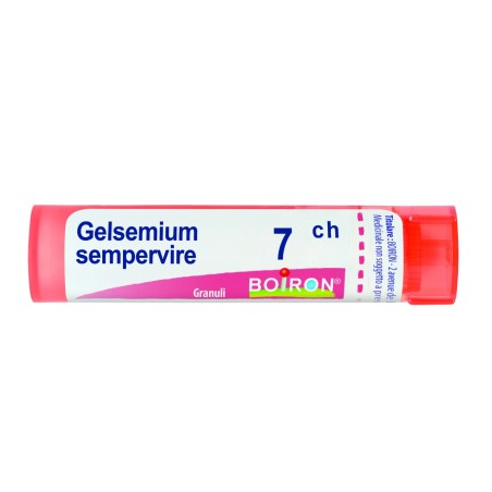 Contenitore multidose da 4g, circa 80 granuli. Tappo dosatore integrato.Boiron Gelsemium Sem Boi 7ch