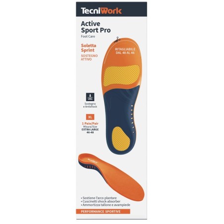 Soletta Active Sport Pro XL 46-48 Tecniwork per massimo comfort e supporto sportivo