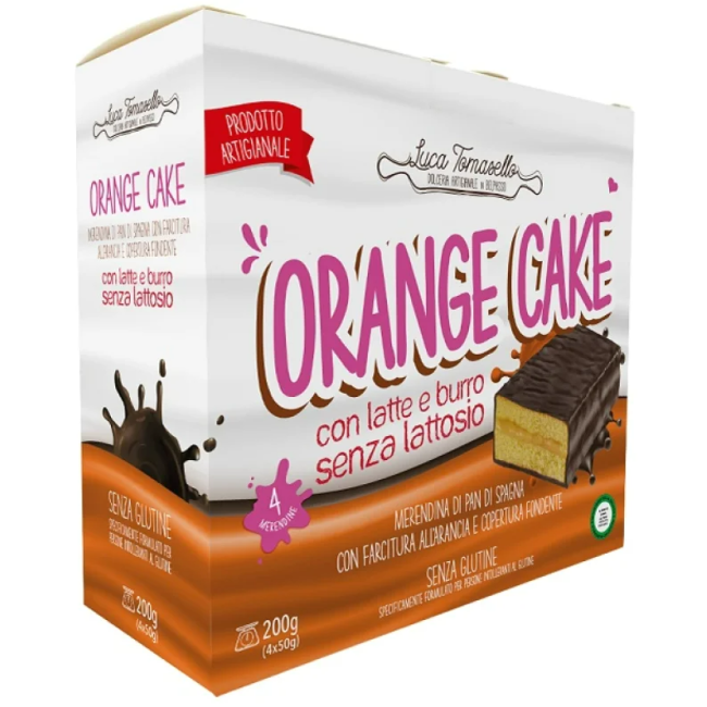 Tomasello Luca Orange Cake Merendina All'arancia Con Copertura Di Cioccolato Fondente 4x50g