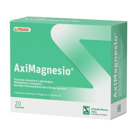 Schwabe Pharma Aximagnesio Ricarica integratore di magnesio 20 bustine orosolubili Schwabe Pharma Aximagnesio Ricarica integratore di magnesio 20 bustine orosolubili