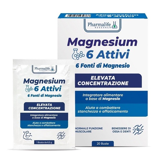 Pharmalife Research Magnesium 6 Attivi 20 Bustine Senza Glutine