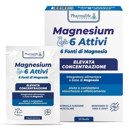 Pharmalife Research Magnesium 6 Attivi 20 Bustine Senza Glutine