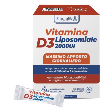 Pharmalife Research Vitamina D3 Liposomiale 30 Stick Orosolubili 1,5 G Senza Glutine Naturalmente Privo Di Lattosio