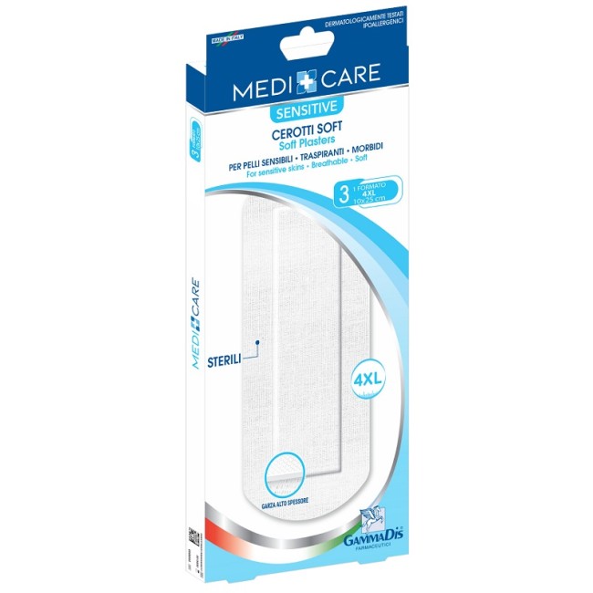 Gammadis Farmaceutici Cerotti Medicare Delicati Tessuto Non Tessuto 10x25 Cm 3 Pezzi Medicare