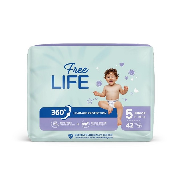 Pannolini Ontex Freelife Sirius Junior confezione da 42 pezzi per bambini 11-25 kg Pannolini Ontex Freelife Sirius Junior confezione da 42 pezzi per bambini 11-25 kg