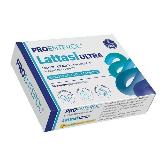 Amp Biotec Proenterol Lattasi Ultra 28 Capsule Gastroresistenti per Intolleranza al Lattosio Amp Biotec Proenterol Lattasi Ultra 28 Capsule Gastroresistenti per Intolleranza al Lattosio
