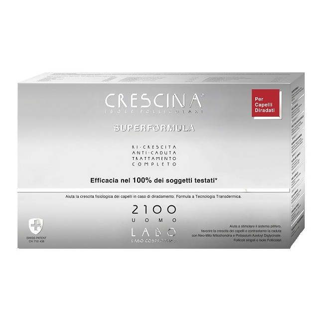 Labo Crescina Isole Follicolari Super Formula 2100 Uomo Tc 10+10 Fiale 3,5 Ml